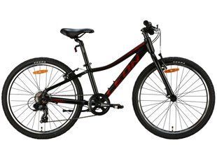 Велосипед AL 24" Leon JUNIOR Vbr 12" 2024 Черный с красным OPS-LN-24-102